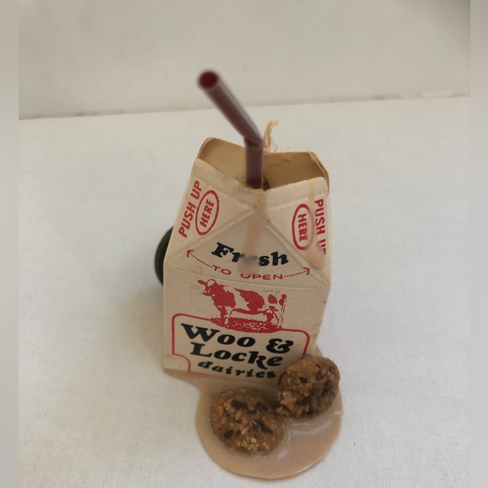 Woo & Locke Milk and Cookies Magnet Carton Box Food Drink Dairies Straw Vintage - Picture 9 of 10